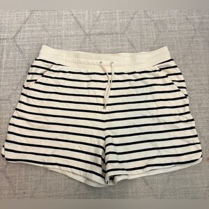 Ralph Lauren Navy and Cream Striped Athletic Shorts